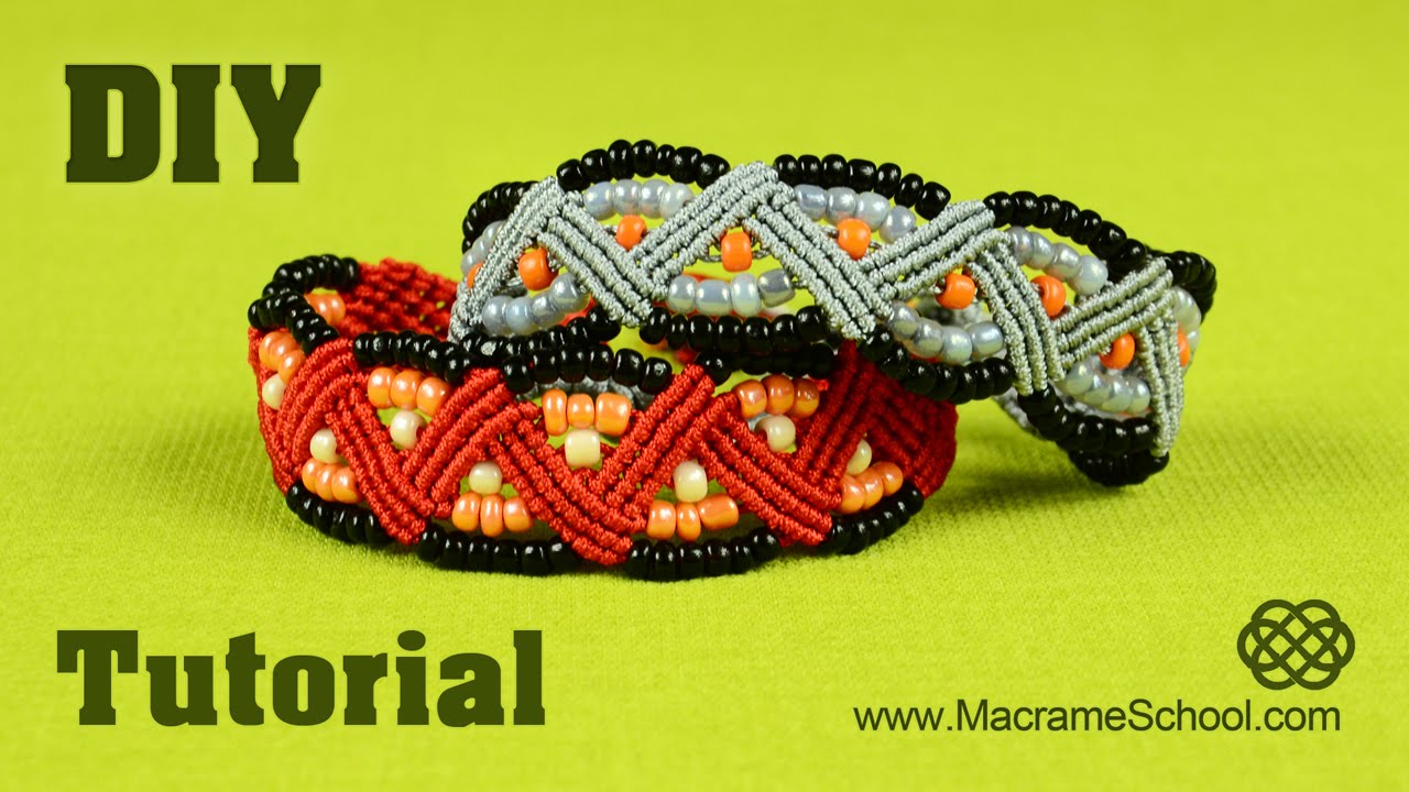 Beaded Macrame ZigZag Bracelet Tutorial