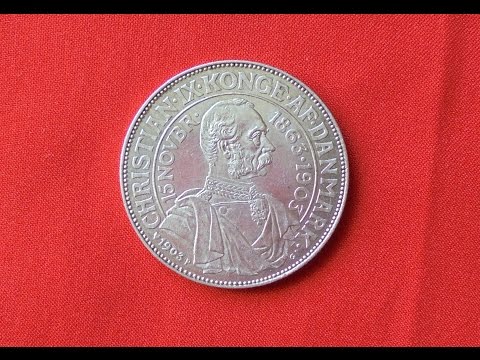 DENMARK SILVER 2 KRONER 1903 - Christian IX 40th Anniversary of Reign
