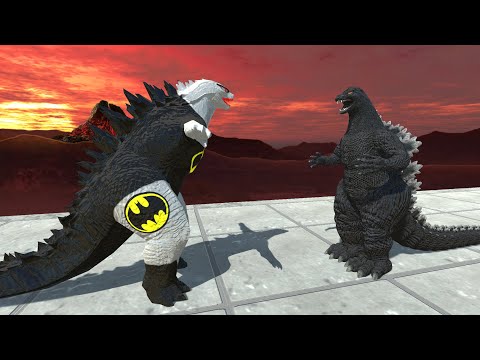 BATMAN GODZILLA 2014 VS HEISEI GODZILLA DEATH RUN - Animal Revolt Battle Simulator