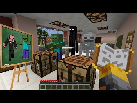 MC Naveed - Minecraft - Minecraft MONSTER SCHOOL WITH BABY MOBS MOD / HELP BOYS AND GIRLS WITH THEIR TASKS!! Minecraft