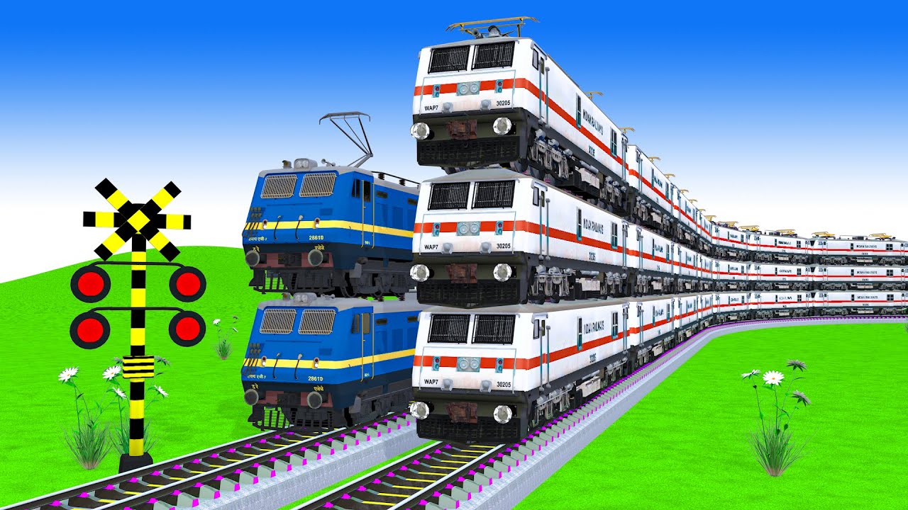 踏切アニメ  あぶない電車 TRAIN 🚦 Fumikiri 3D Railroad Crossing Animation #train #1