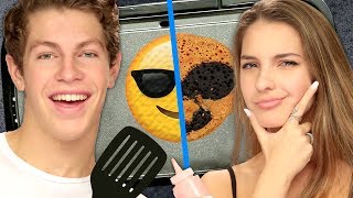 Emoji Pancake Art Challenge FAIL w/ Lexi Rivera &amp; Ben Azelart | Griddle Me This