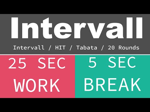 BEST SPORT INTERVAL TIMER - 25 sec Exercise / 5 sec Break / 20 Rounds / GYM TABATA HIT - TIMER