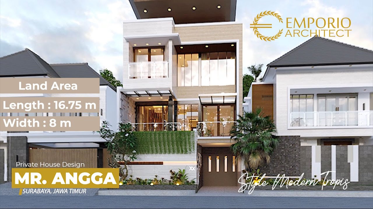 Video 3D Mr. Angga Modern House 3 Floors Design - Surabaya, Jawa Timur