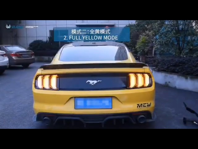Ford Mustang 2015-2023 гг. Задние фонари Black (2 шт, 2015+) Video 1