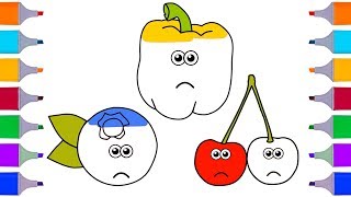 Coloring pages with Vegetables - How to paint Farm Fruits