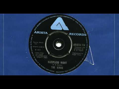 THE KINKS / SLEEPLESS NIGHT / 1977 / B-SIDE / 7'' VINYL / 70'S
