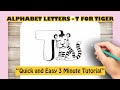 Alphabet Letters - T For Tiger #TigerDrawing