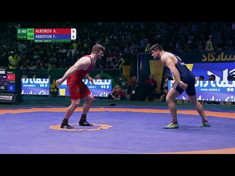 BRONZE FS - 97 kg: A. ALBOROV (AZE) df. F. AKKOYUN (TUR), 9-1