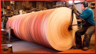 Woodworking Giant Extremely Dangerous!!! Red Wood Turning Skills - Working Giant Wood Lathe!