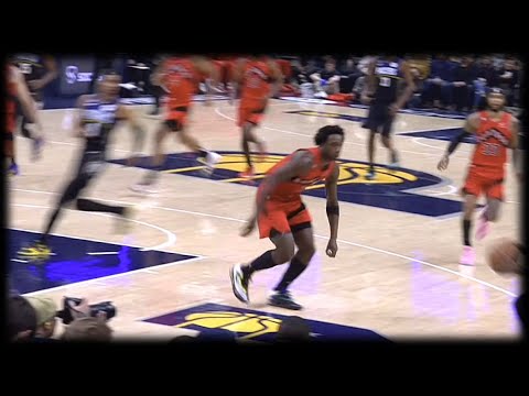 OG Anunoby Hustles Back for the Block - Raptors vs Pacers