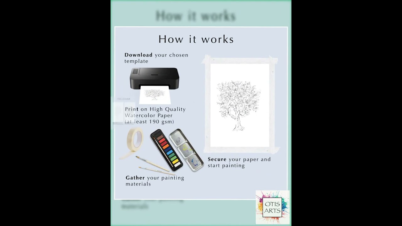 Apple Tree outline drawing, PDF Digital Download for Coloring or Painting