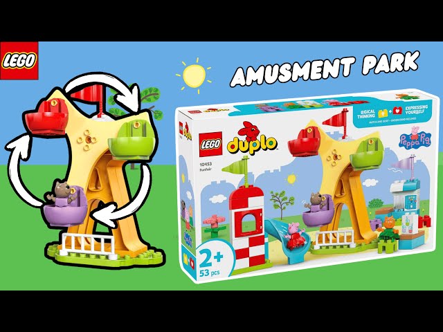 Vídeo relacionado con LEGO Duplo Peppa Pig Feria - Juegos para la Motricidad Fina para Niñas y Niños de 2+ Años - Parque de Atracciones con Noria y Tobogán de Juguete y 3 Figuras Inc. Danny Dog y Candy Cat 10453