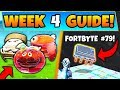 Fortnite WEEK 4 CHALLENGES GUIDE! - Holographic Tomato Head, Fortbyte 79! (Battle Royale Season 9)