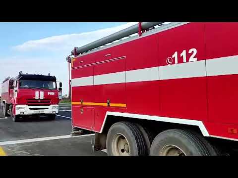 FHN-in 15 ədəd xüsusi təyinatlı yanğınsöndürmə avtomobili heyəti ilə birgə Xankəndi şəhərinə yola düşüb