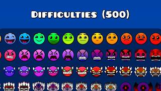 Download the video "500 Geometry Dash Difficulty Faces! (ULTIMATE COLLECTION!)"