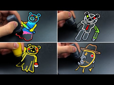 Roblox Piggy Jumpscares Pancake Art - Rainbow Piggy, Piggy-Chu, Badgy and Mr.P