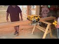 Beam planing with a bench planer.