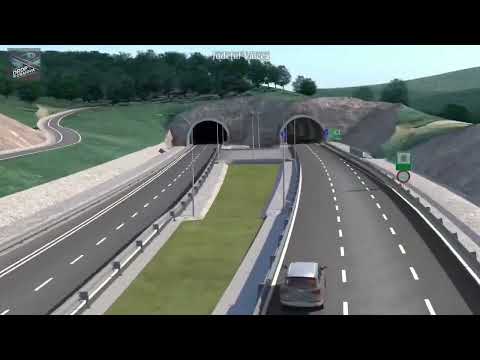 Animate grafica subsectiunea Lazaret Cornetu din Autostrada Sibiu Pitesti.