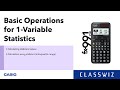 ClassWiz CW Series Calculator Tutorial - Basic Operations for 1-Variable Statistics