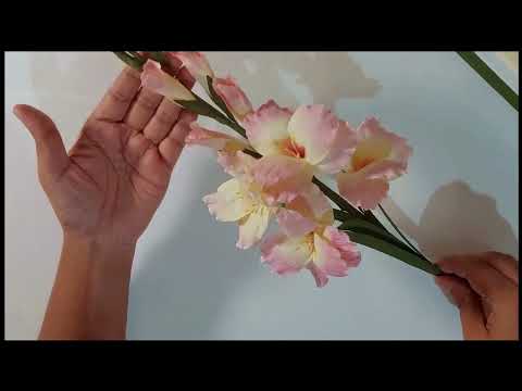How to make Gladiolus flower with crepe paper | DIY | Home décor | Art and craft
