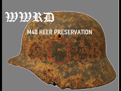 GERMAN M40 HELMET HEER PRESERVATION