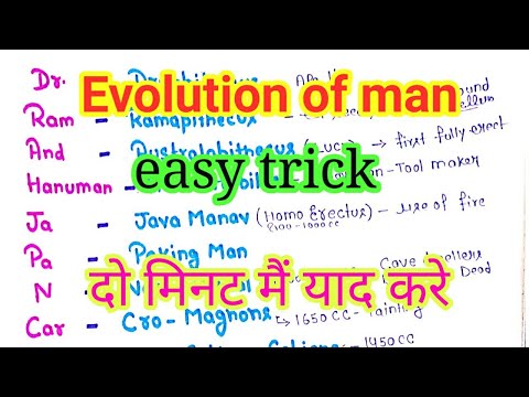 Human Evolution || Easy trick/Mnemonic || दो मिनट मैं याद करे || Evolution of man