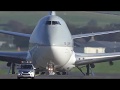 Qatari Amiri Flight B748-8 BBJ decants VIPs to copters at PIK [4K/UHD]