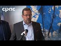 Yves-François Blanchet âentretient avec des journalistes Ă Chicoutimi â 2 juillet 2025