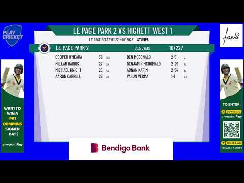 Le Page Park 2 v Highett West 1
