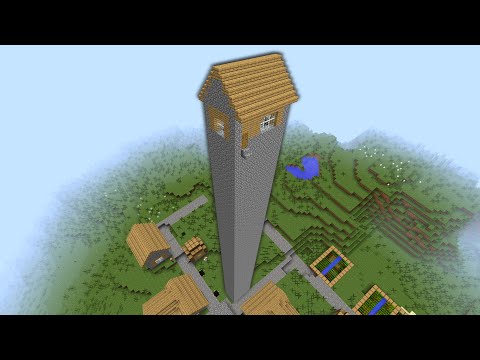Deadly Traps Await in Tallest Villager House! - Minecraft Mods