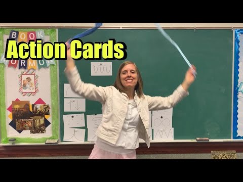 Action Cards for scarves, ribbon wands, arms or elbows, pencils, kleenex, fabric strips for any song