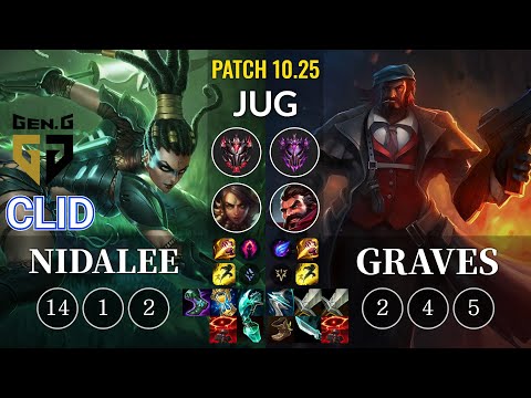 GEN Clid Nidalee vs Graves Jungle - KR Patch 10.25