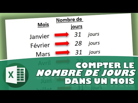 COMMENT CALCULER LE NOMBRE DE JOURS D’UN MOIS SUR EXCEL