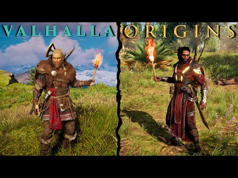 Assassin's Creed Valhalla vs Origins Comparison - Direct Comparison! Attention to Detail & Graphics!