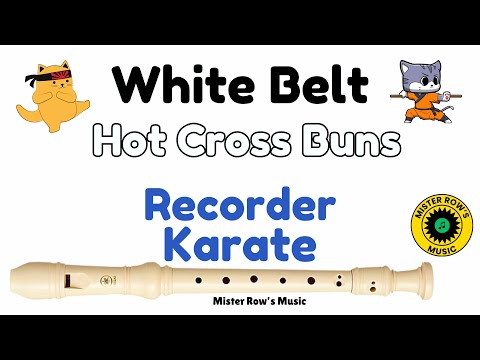 RECORDER KARATE | WHITE BELT | Hot Cross Buns | Notes G A B | Level 1 - Recorder