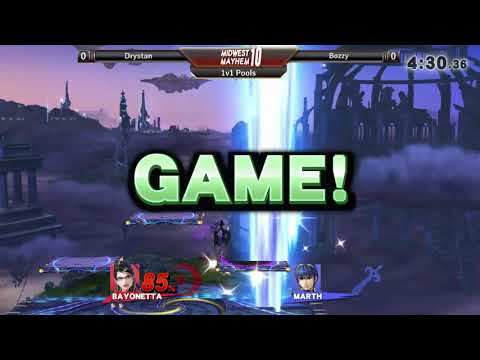 Midwest Mayhem 10 SINGLES POOLS: Drystan (Bayonetta) vs. Bozzy (Marth)