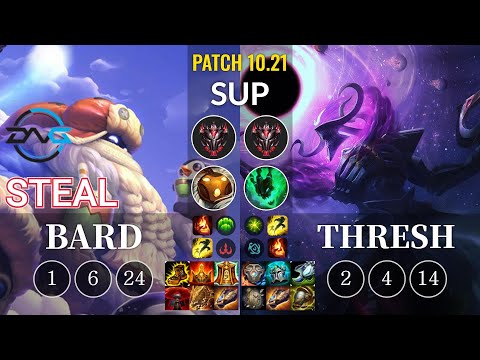 DFM Steal Bard vs Thresh Sup - KR Patch 10.21