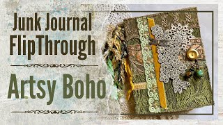 Dreamy Artsy Boho Junk Journal Flipthrough | Art Nouveau Inspiration | No Kit  (SOLD)
