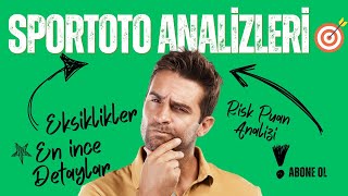 Spor Toto 20. Hafta / Kaçırmayın!!! İstatistiklerle Tahminler ve Risk Analizi (T