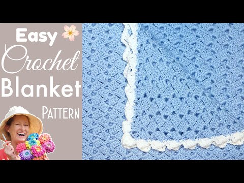 EASIEST Crochet Blanket!  Drunken Granny Baby Blanket 2.0 with BORDER!