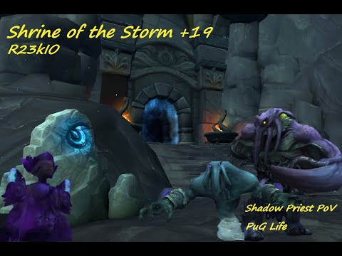 Shrine of the Storm +19 -  SPriest PoV - WoW BFA 8.3 - Tyrannical/Grievous/Bolstering