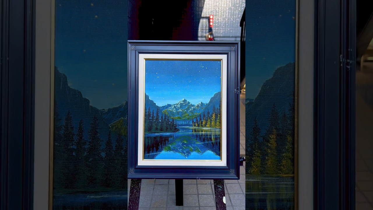 僕の描く夜、好きですか？ #アート #painting #art #acrylicscenery #風景画 #shorts