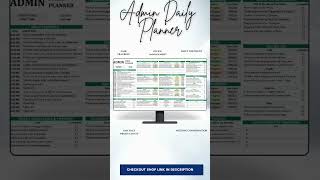 Admin Daily Planner: One Page Task Tracker & Checklist for Office Management | Excel & Google Sheets