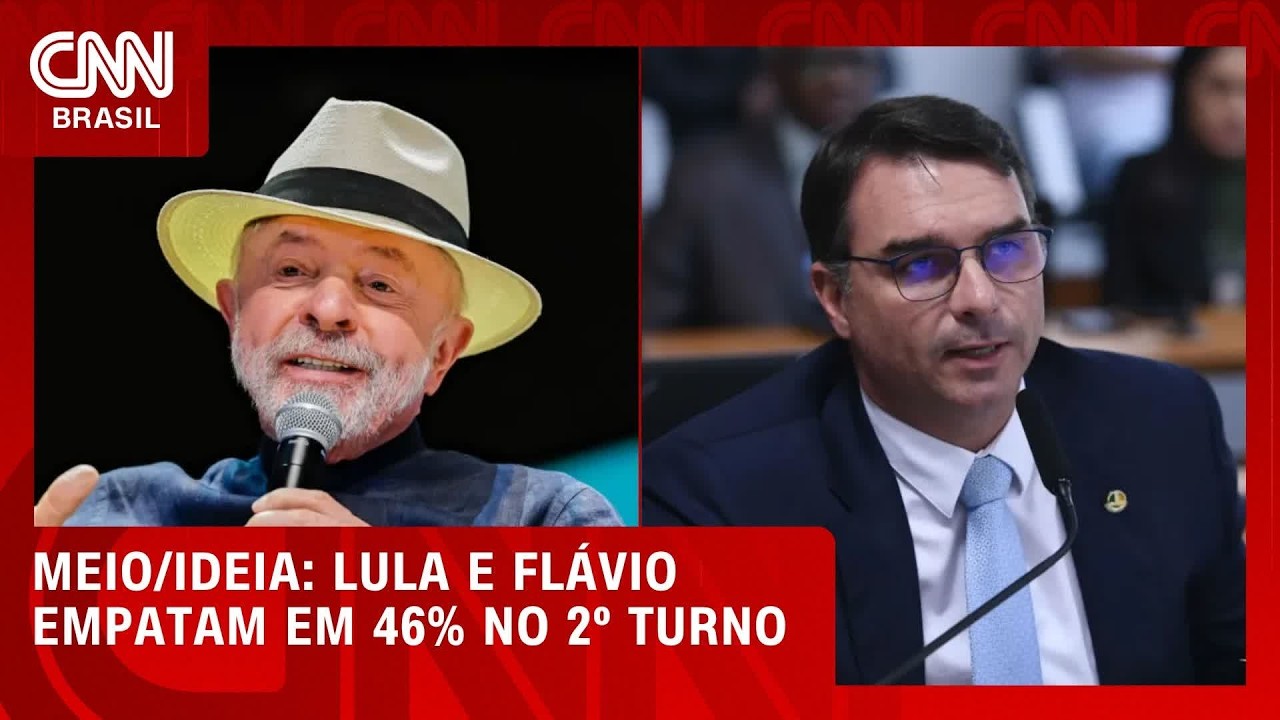 Lula e Flávio empatam em 46% no 2º turno, aponta pesquisa | CNN NOVO DIA