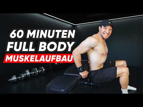 60 Min Ganzkörper Muskelaufbau Workout für Zuhause ohne Geräte!