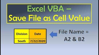 Excel VBA Save File as Cell Value