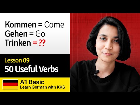Basic Lesson 09: 50 Useful Verbs in German | Learn German with KKS