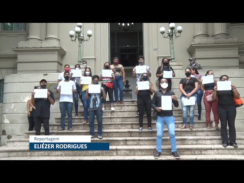 Estagiários da educação e trabalhadores da saúde se manifestam na Prefeitura de Teresina 26 01 2