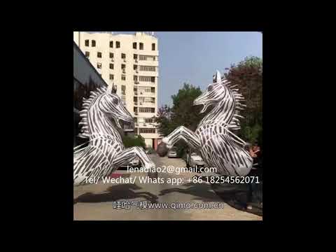 Moving Inflatable Zebra Horse Costume For Performance Stage Decoration